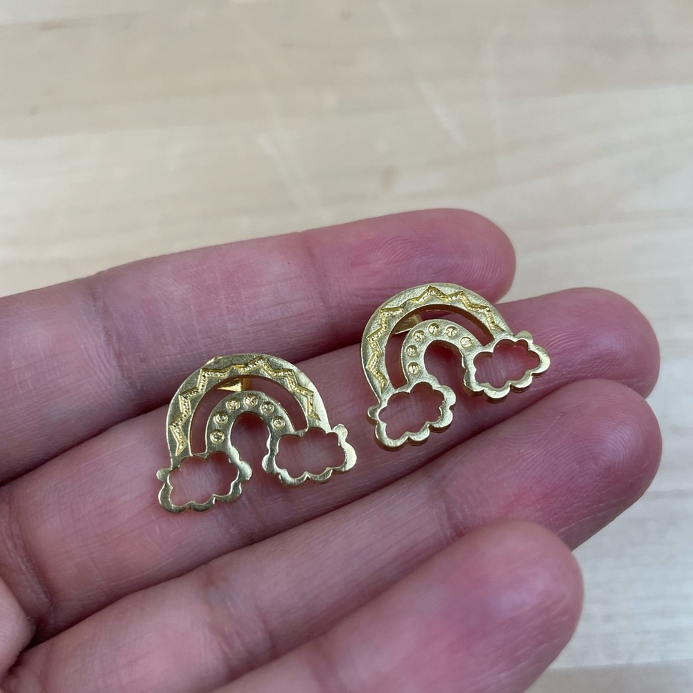 Rainbow Cloud Stud Earrings - image 1